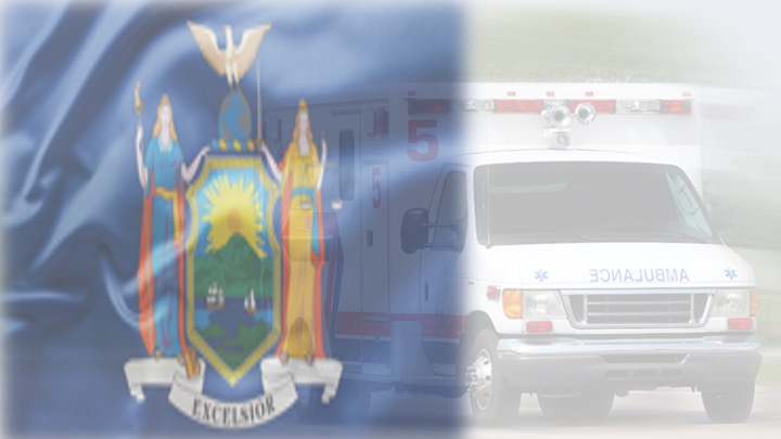 new york ems ambulance and state seal