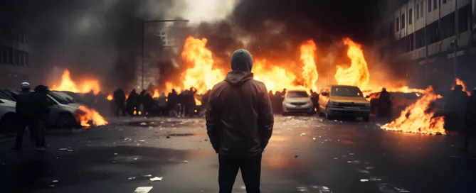 burning cars