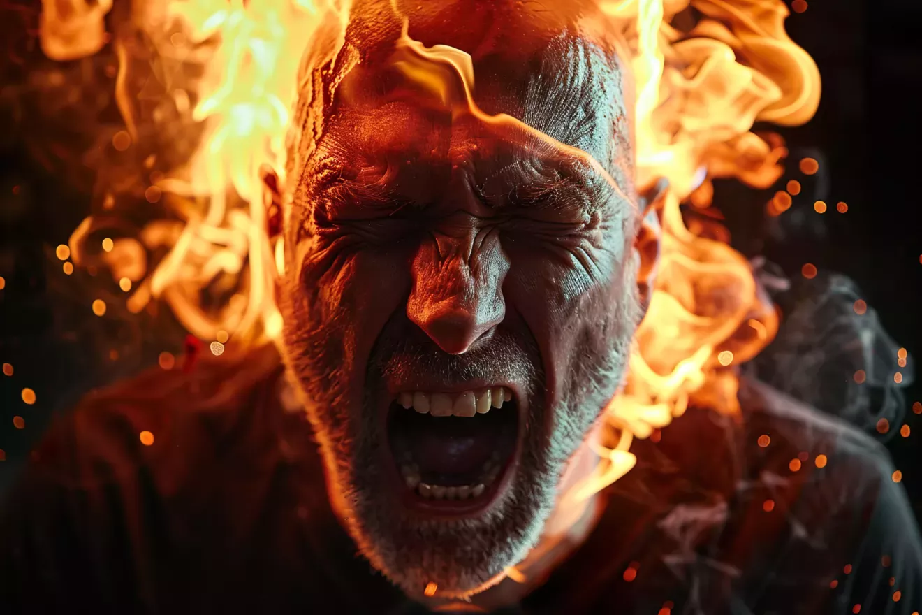 AI Generated person on fire